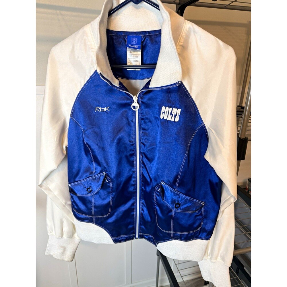 Reebok NFL Indianapolis Colts Full Zip Jacket Blue/White Size L